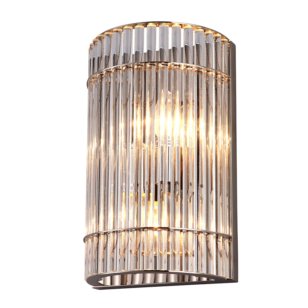 Macy Polished Nickel & Glass Wall Light by RV Astley