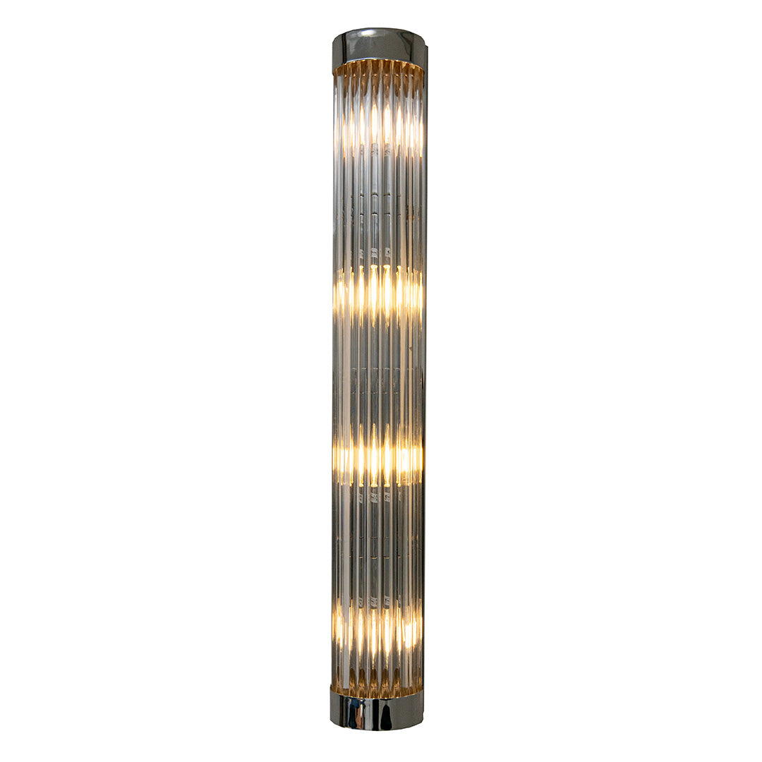 Nasir Nickel Finish & Glass Rods Long Wall Lamp by RV Astley