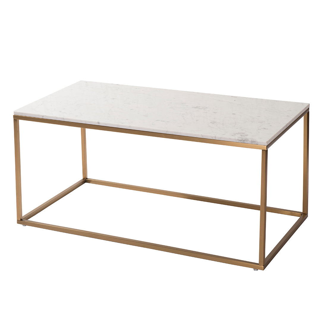 Faceby White Marble & Gold Coffee Table by RV Astley