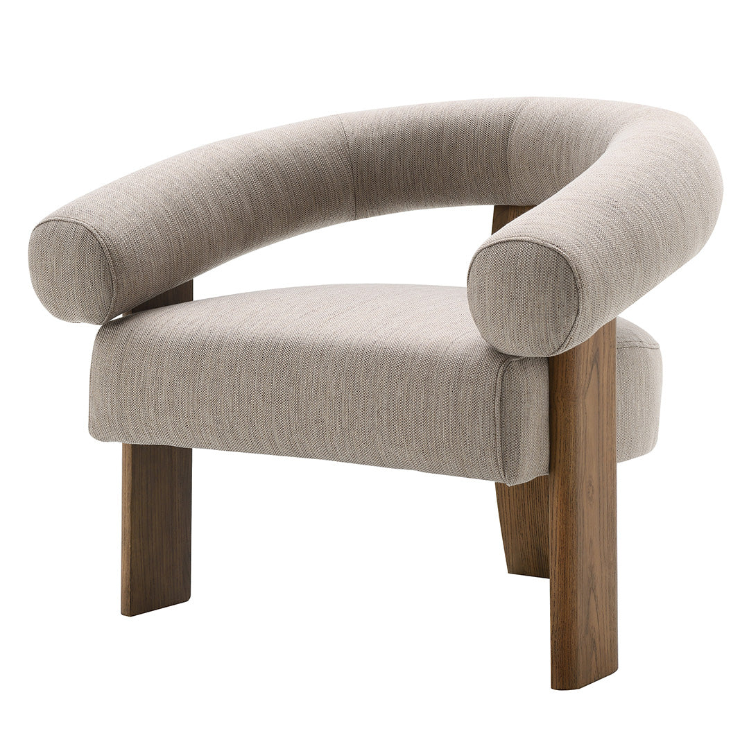 Diego Ash Wood & Taupe Fabric Chair by RV Astley