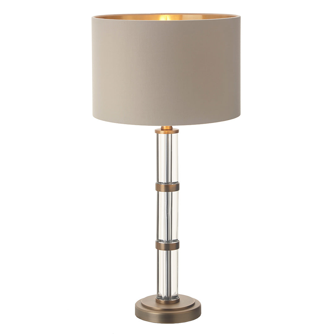 Avebury Antique Brass & Crystal Table Lamp by RV Astley