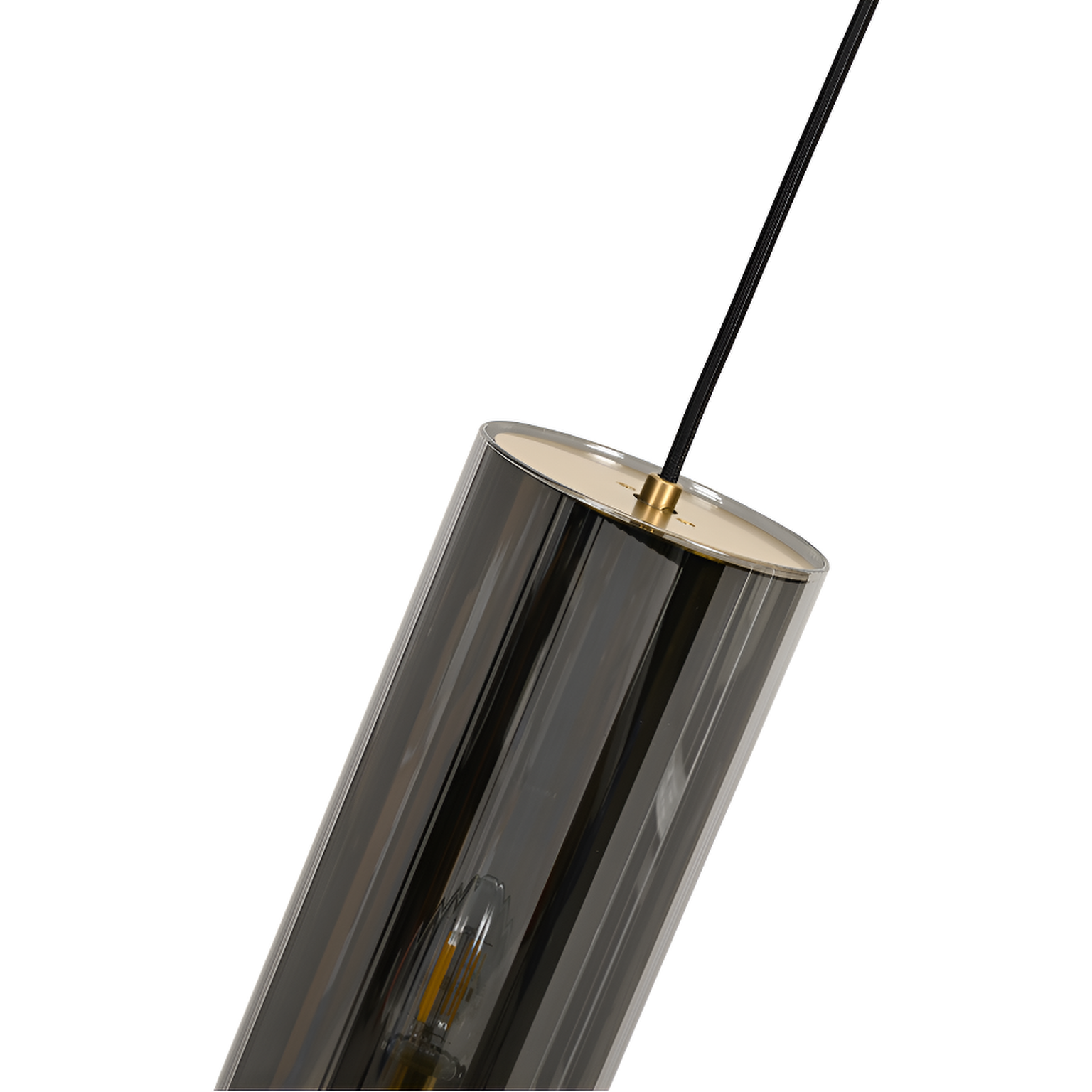 Revere Gold & Smoked Glass Single Pendant by Luxe Collection