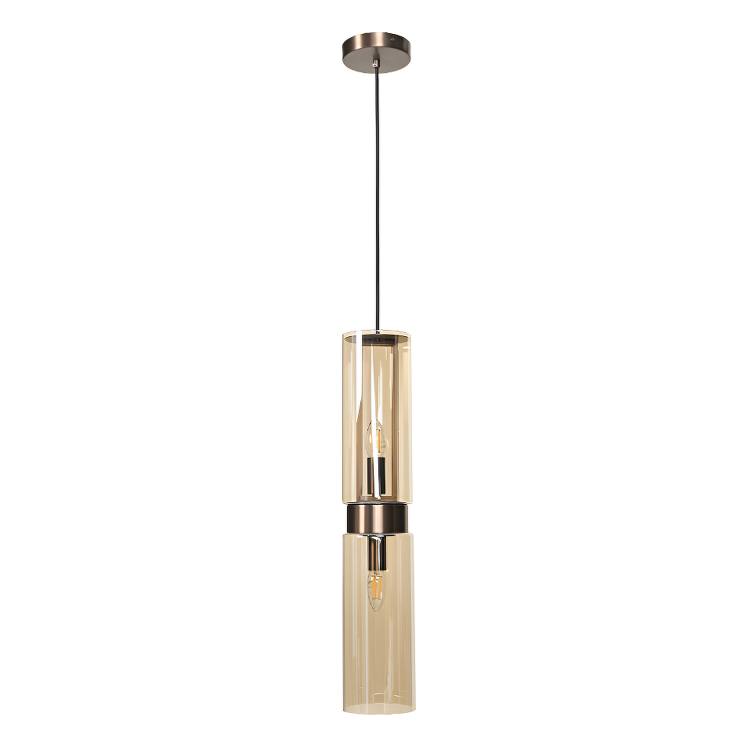 Revere Bronze & Smoked Glass Single Pendant by Luxe Collection