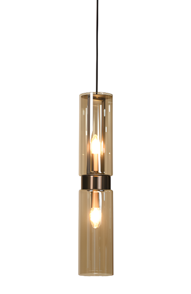 Revere Bronze & Smoked Glass Single Pendant by Luxe Collection