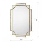 The Florence Gold Ornate Wall Mirror with dimensions of 90cm height and 60cm width.