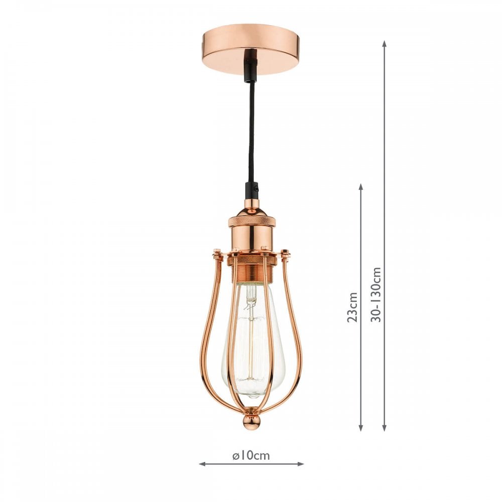 Taurus Copper Caged Single Pendant Light – Decor Lighting