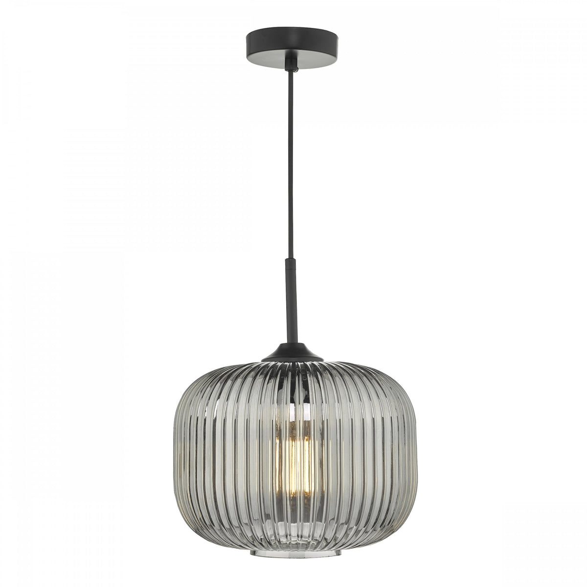 Demarius Black 1 Light Smoked Glass Pendant Light – Decor Lighting