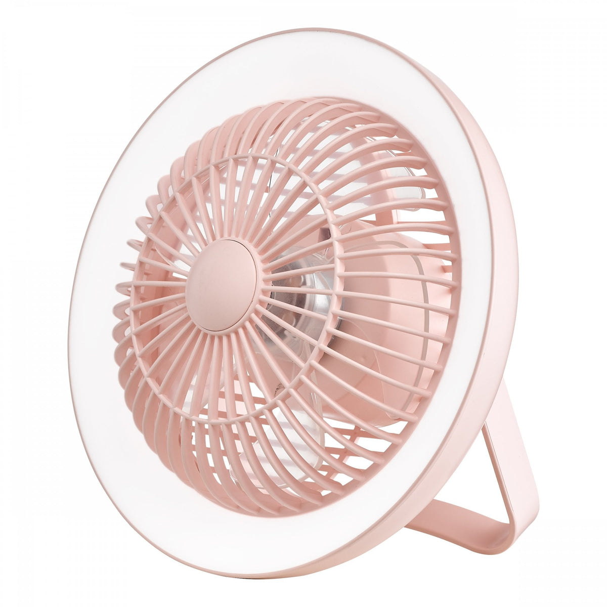 Turbo Rechargeable Desk Fan With Lamp Pink LED – Decor Lighting