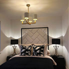 Ealga Antique Brass & 4 White Shade Pendant Light by RV Astley