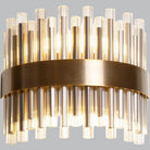 Colmar Antique Brass Wall Light with Curved Glass Tubes by RV Astley