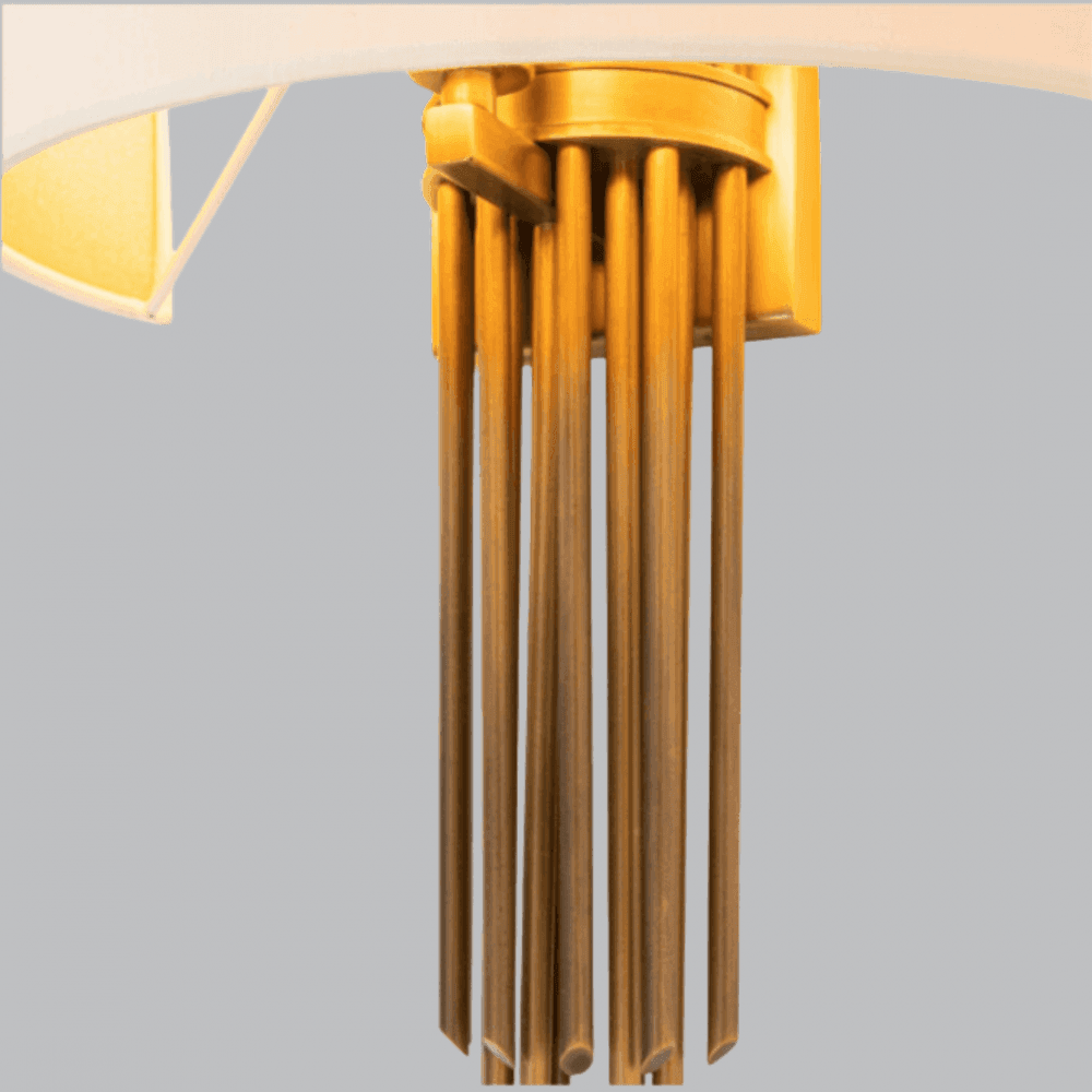 Evadne Antique Brass & Fabric Shade Wall Light by RV Astley