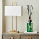 Danby Antique Brass & Opal Table Lamp by RV Astley
