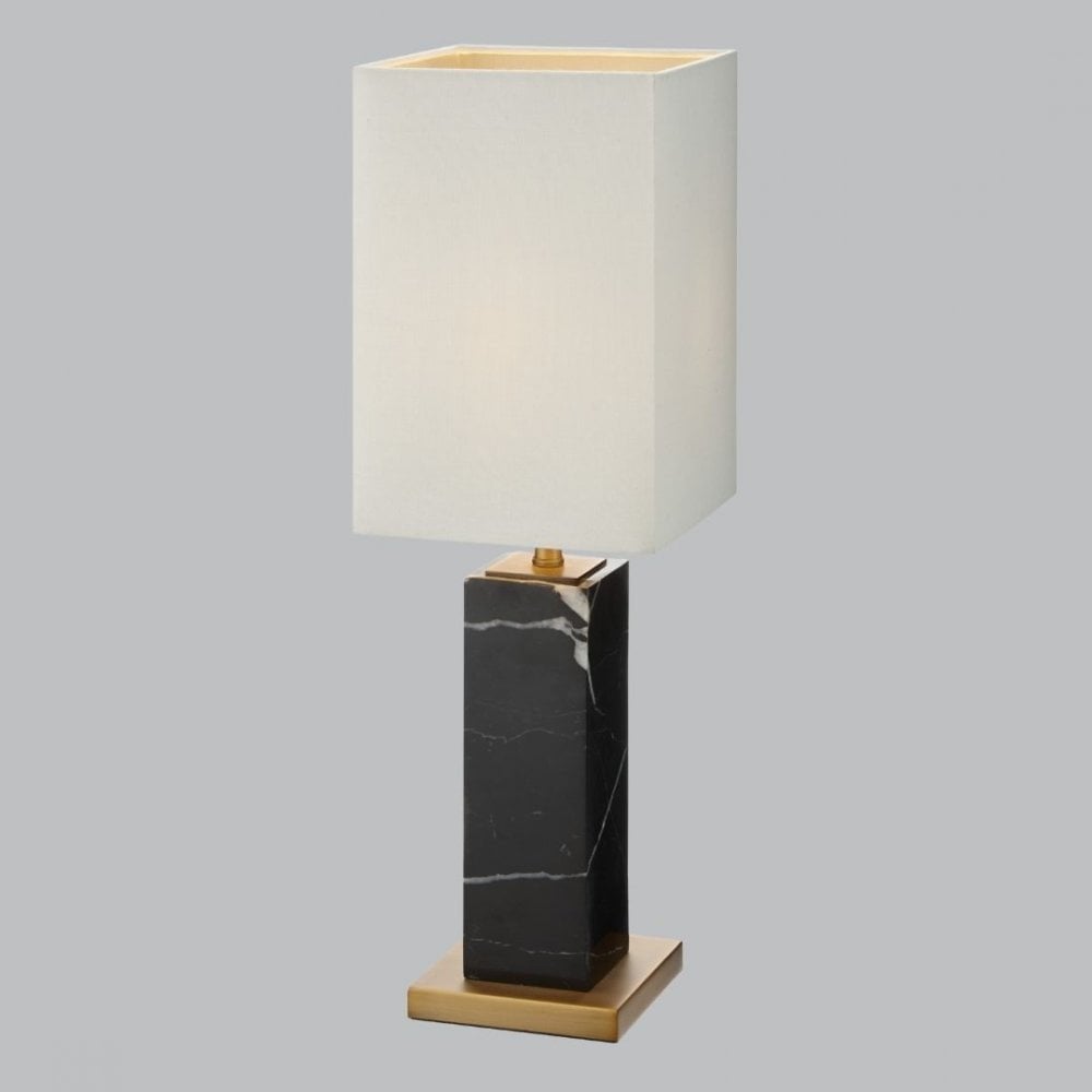 Micaela Black Marble & Antique Brass Table Lamp by RV Astley