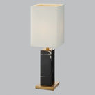 Micaela Black Marble & Antique Brass Table Lamp by RV Astley