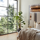 Colmar Antique Brass Pendant Ceiling Light with Glass Tubes Shade - 80cm by RV Astley