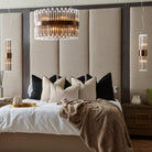 Colmar Antique Brass Pendant Ceiling Light with Glass Tubes Shade - 80cm by RV Astley