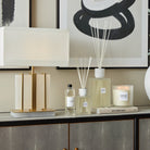 Kelcie Antique Brass & White Marble Table Lamp by RV Astley