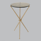 Xeon Tri Leg Brass & Glass Table by RV Astley