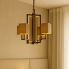 Laik Antique Brass & Cognac Crystal Shaded Chandelier by RV Astley