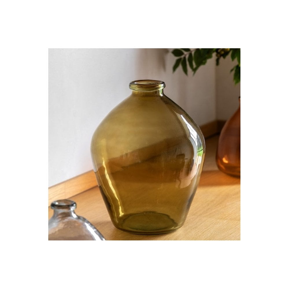 Pereda Handblown Glass Vase Olive - Outlet by Abode