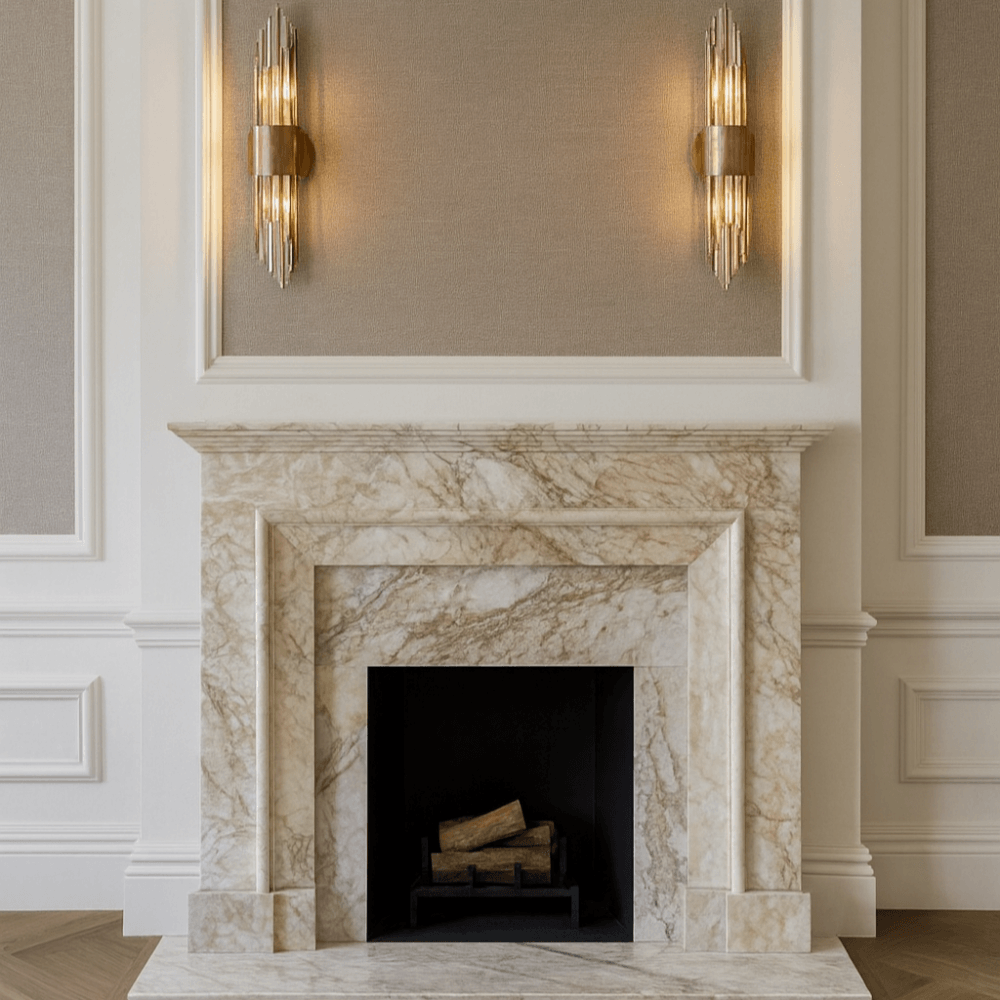 Alness Antique Gold Glass Wall Light by RV Astley
