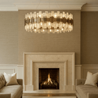 Saiph Painted Antique Gold Glass Pendant Light - 80cm by RV Astley
