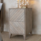 Croft Natural Stonewash Wood Left Bedside Table by RV Astley