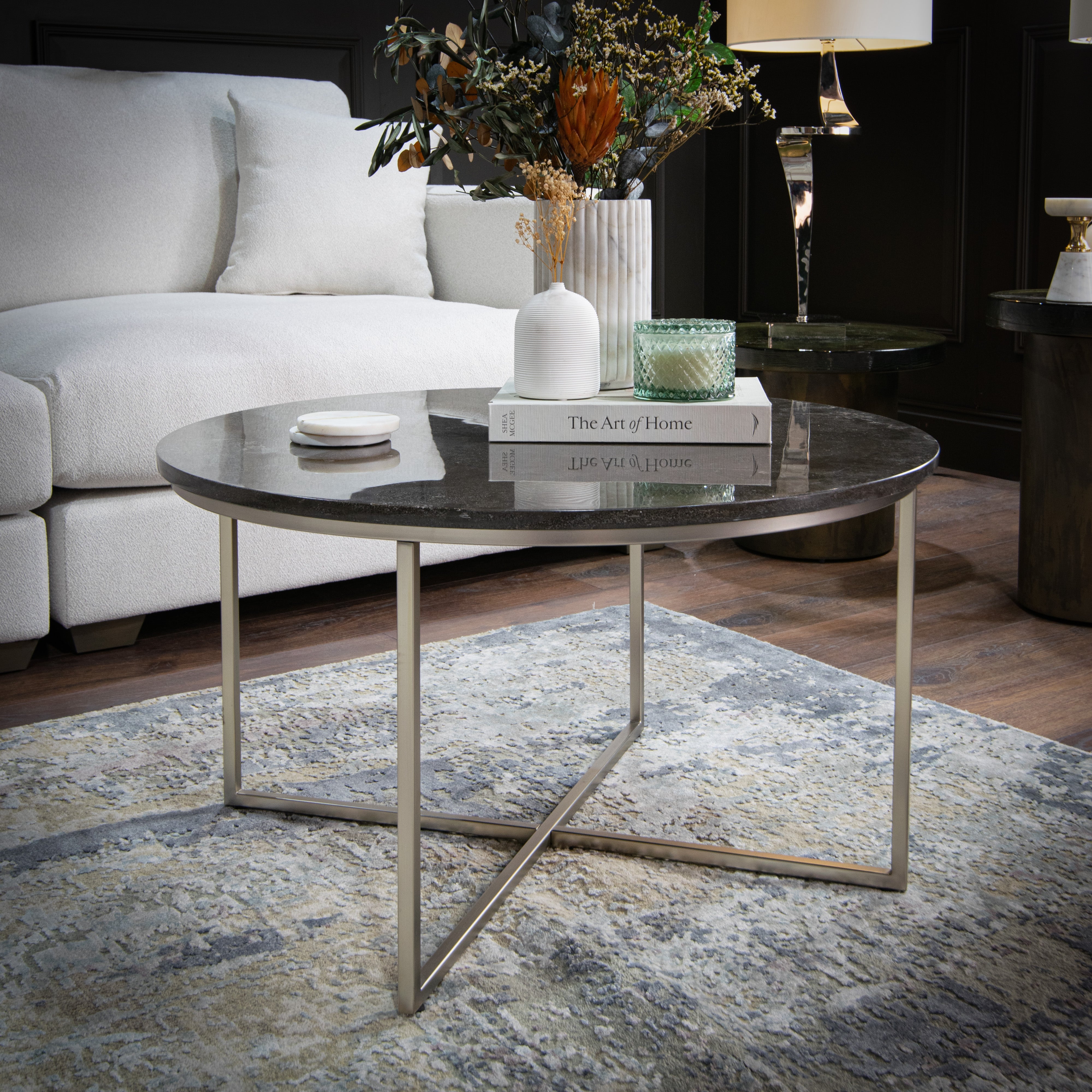 Daire Black Marble Coffee Table by RV Astley
