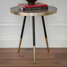 Zeus Brass & Marble Top Side Table - 60cm by RV Astley