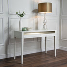 Rhona White Veneer & Metal 2 Drawer Dressing Table by RV Astley