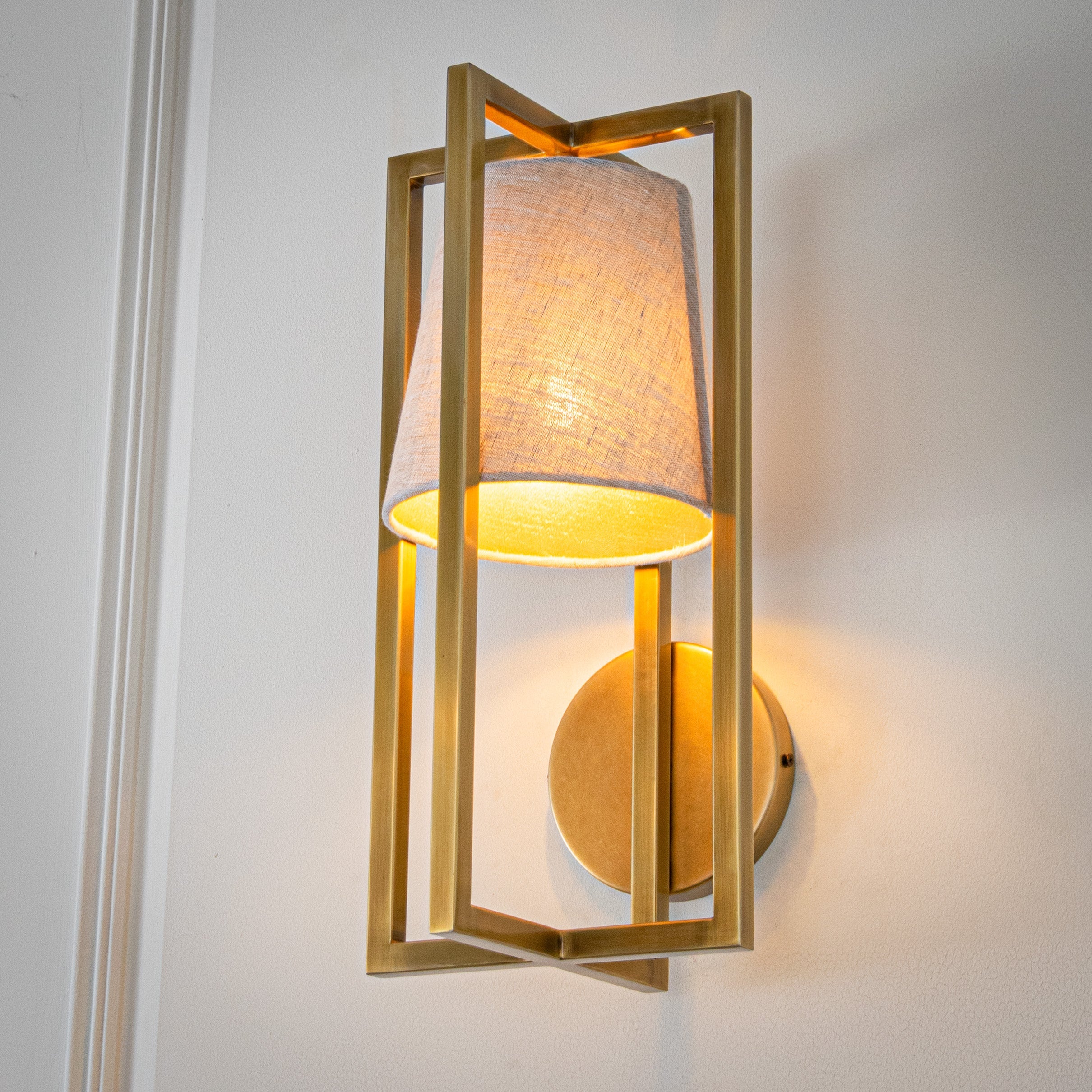 Hurricane Brushed Gold & Shade Wall Light by RV Astley
