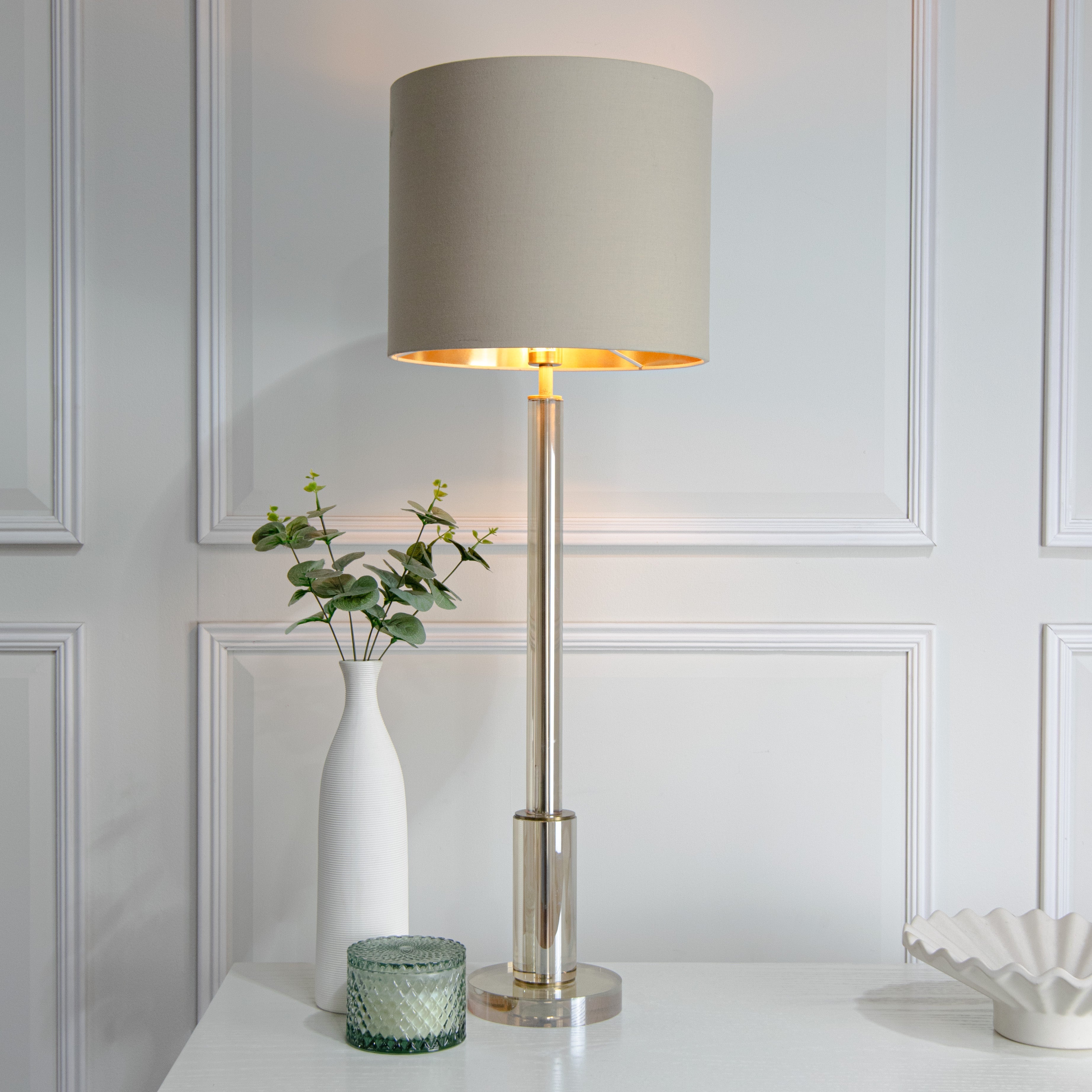 Jae Cognac Glass Table Lamp by RV Astley