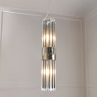 Colmar Nickel & Clear Glass Rods Single Pendant Light by RV Astley