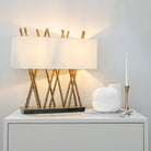 Liri Marble & Fabric Shade Table Lamp by RV Astley