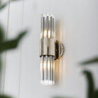 Colmar Polished Nickel Wall Light with Glass Tube Shade by RV Astley