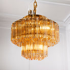 Nasser Antique Brass Chandelier with Glass Light Shade by RV Astley