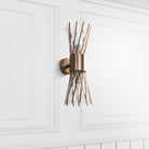 Antique Brass & Glass Wall Light by RV Astley