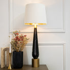 Mincio Black Marble & Brass Table Lamp by RV Astley