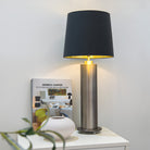 Aniene Brushed Gunmetal Table Lamp by RV Astley