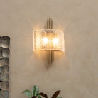 Sidley Glass & Brushed Brass Wall Light by RV Astley