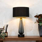 Berg Black Marble & Smoked Glass Table Lamp by RV Astley