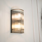 Macy Gunmetal & Glass Bathroom Wall Light (IP65) by RV Astley