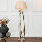 Akira Polished Nickel Floor Lamp with Taupe Shade by RV Astley