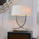 Arianna Polished Nickel & White Shade Table Lamp by RV Astley