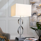 Bali Polished Chrome Twist Table Lamp by RV Astley
