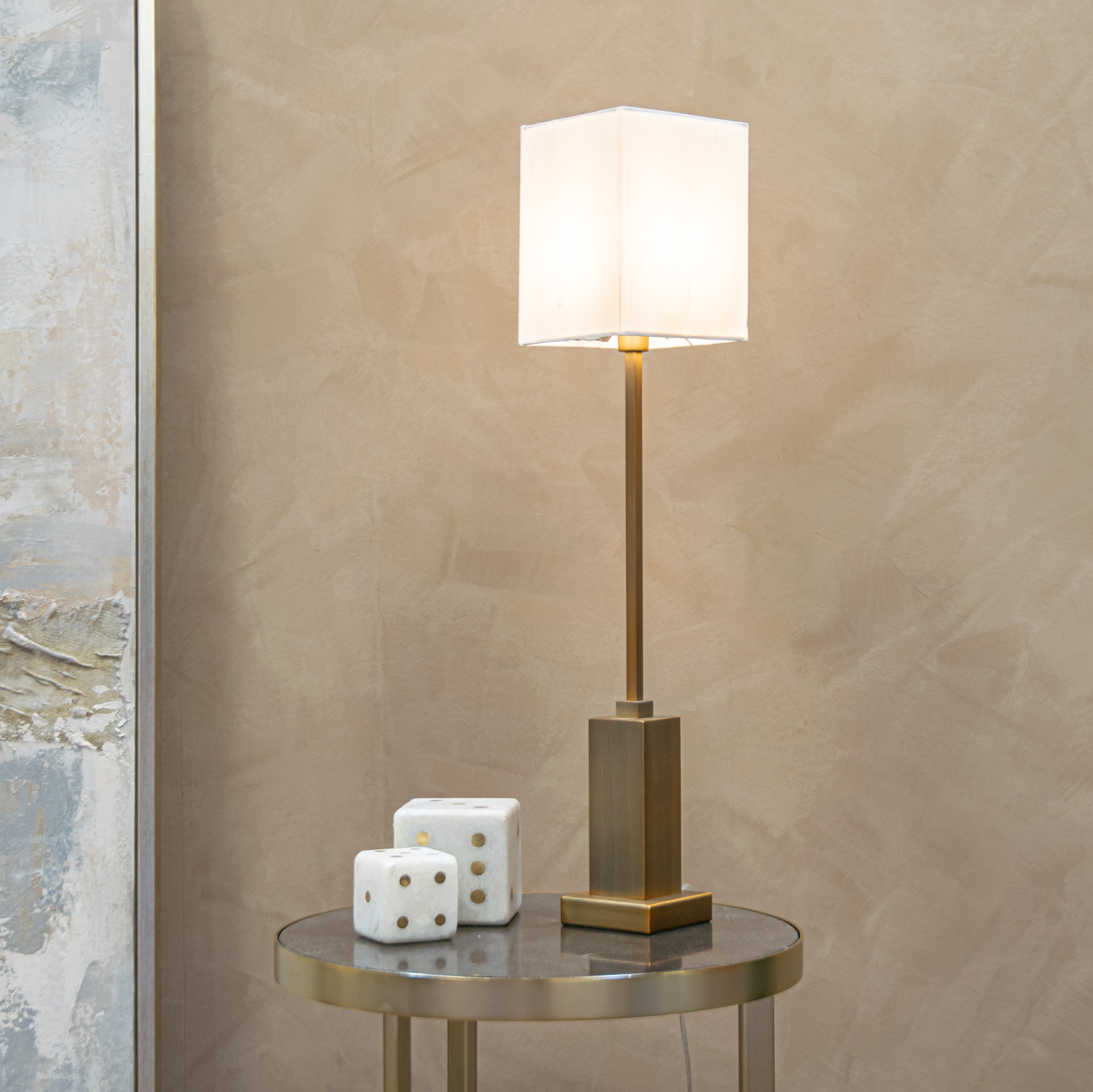 Herta Antique Brass Table Lamp by RV Astley