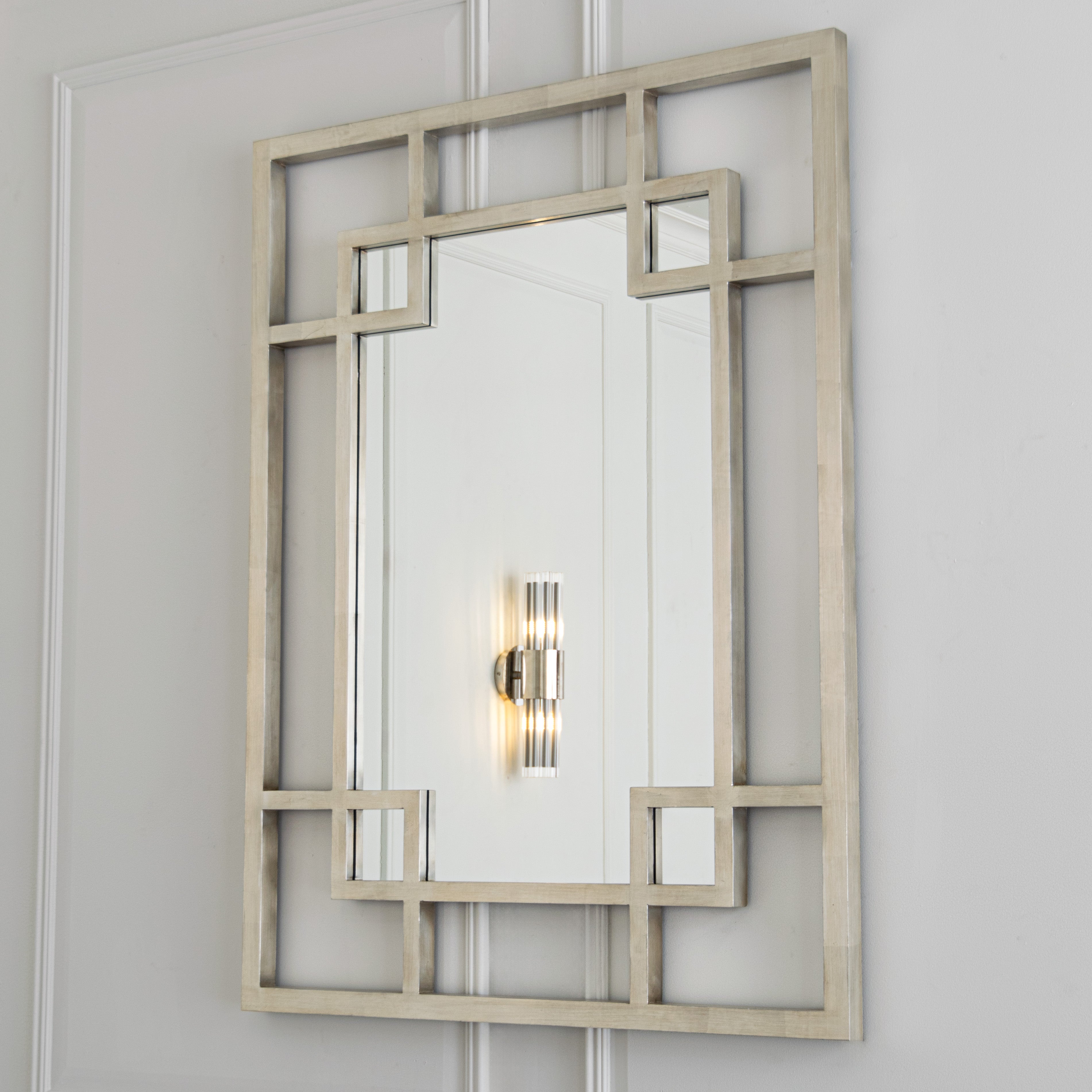 Carn Silver Leaf Rectangle Mirror by RV Astley