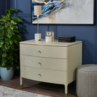 Vancent Off White & Brass 3 Drawer Chest Of Drawers by RV Astley