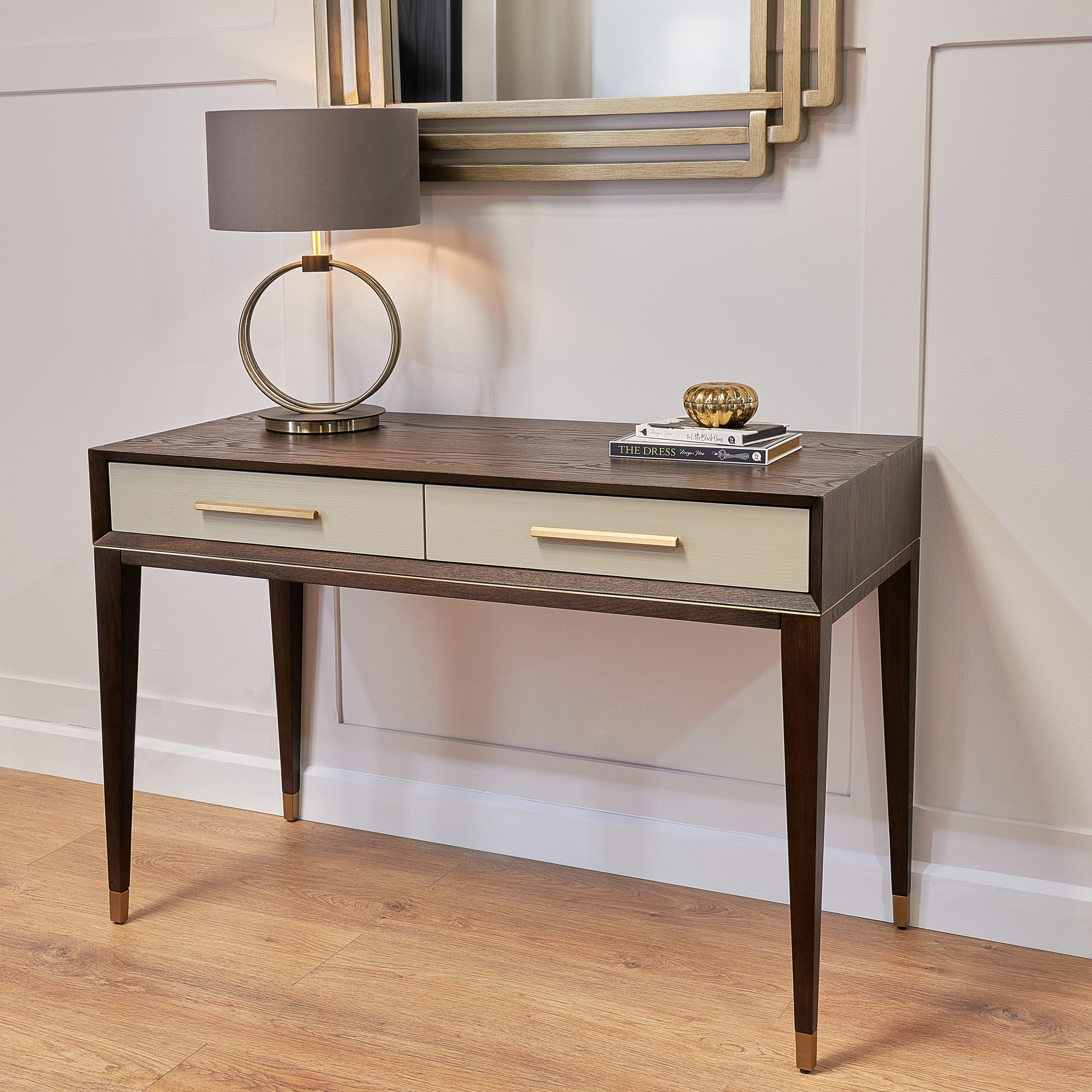 Arnaude Ceramic Grey & Chocolate Dressing Table by RV Astley