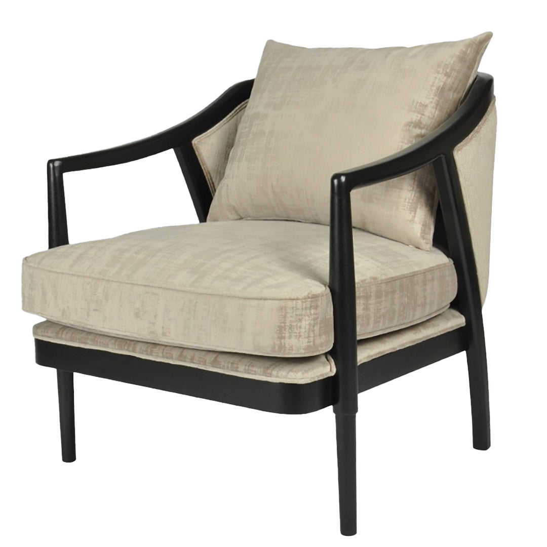 Potenza Luxe Mushroom Velvet Chair by RV Astley